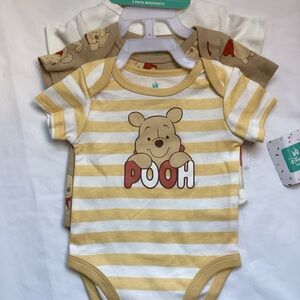 Disney Pooh Bear Bodysuit - Yellow and White Stripes
